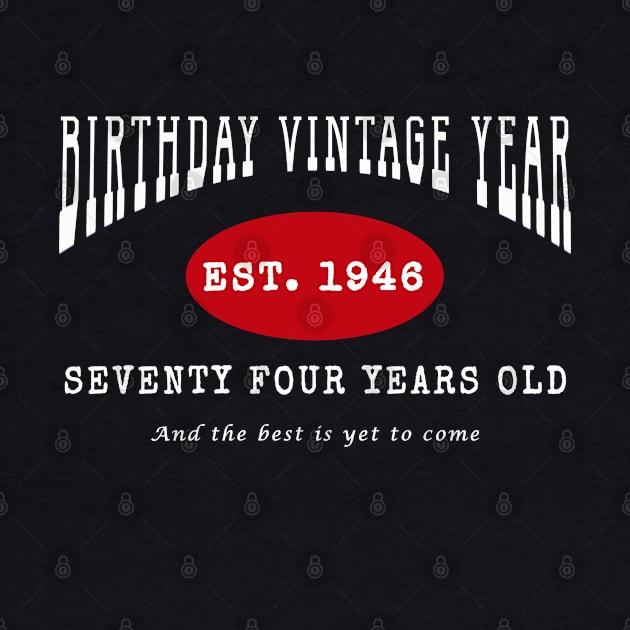 Birthday Vintage Year - Seventy Four Years Old by The Black Panther